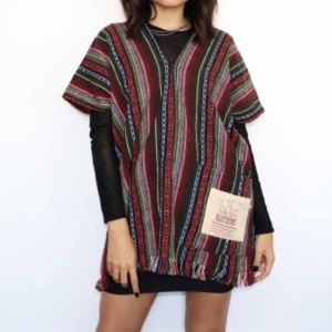 Elephant Jungle Sanctuary Poncho Tunic Top (M) NWOT